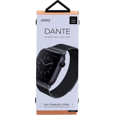 Ремешок для смарт-часов Uniq для Apple Watch 44/42 mm Dante Strap Mesh стальной, черный